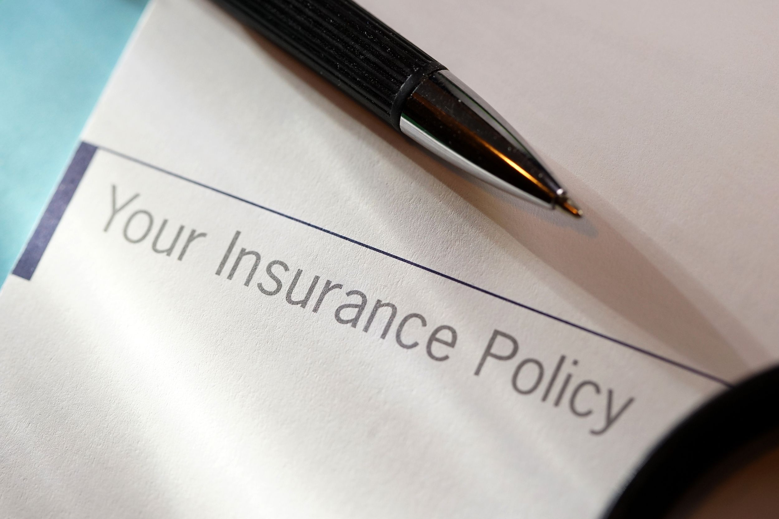 close up shot of an insurance policy
