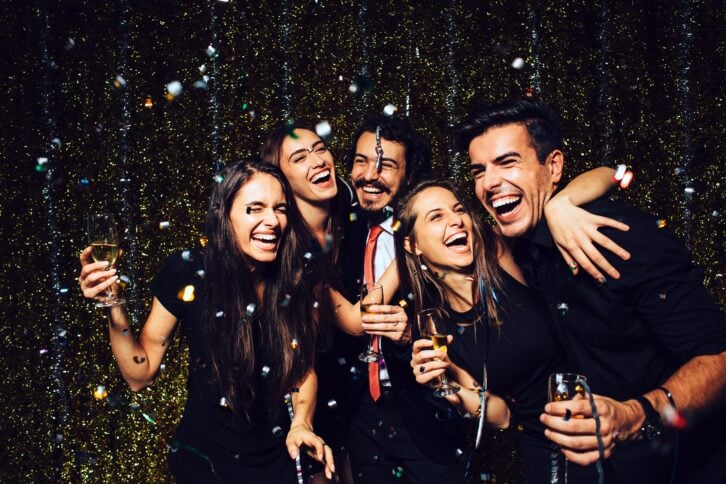people at a New Year's Eve party