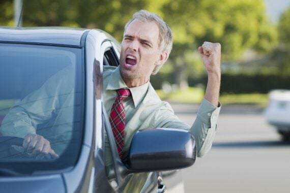 angry driver shouting out car window