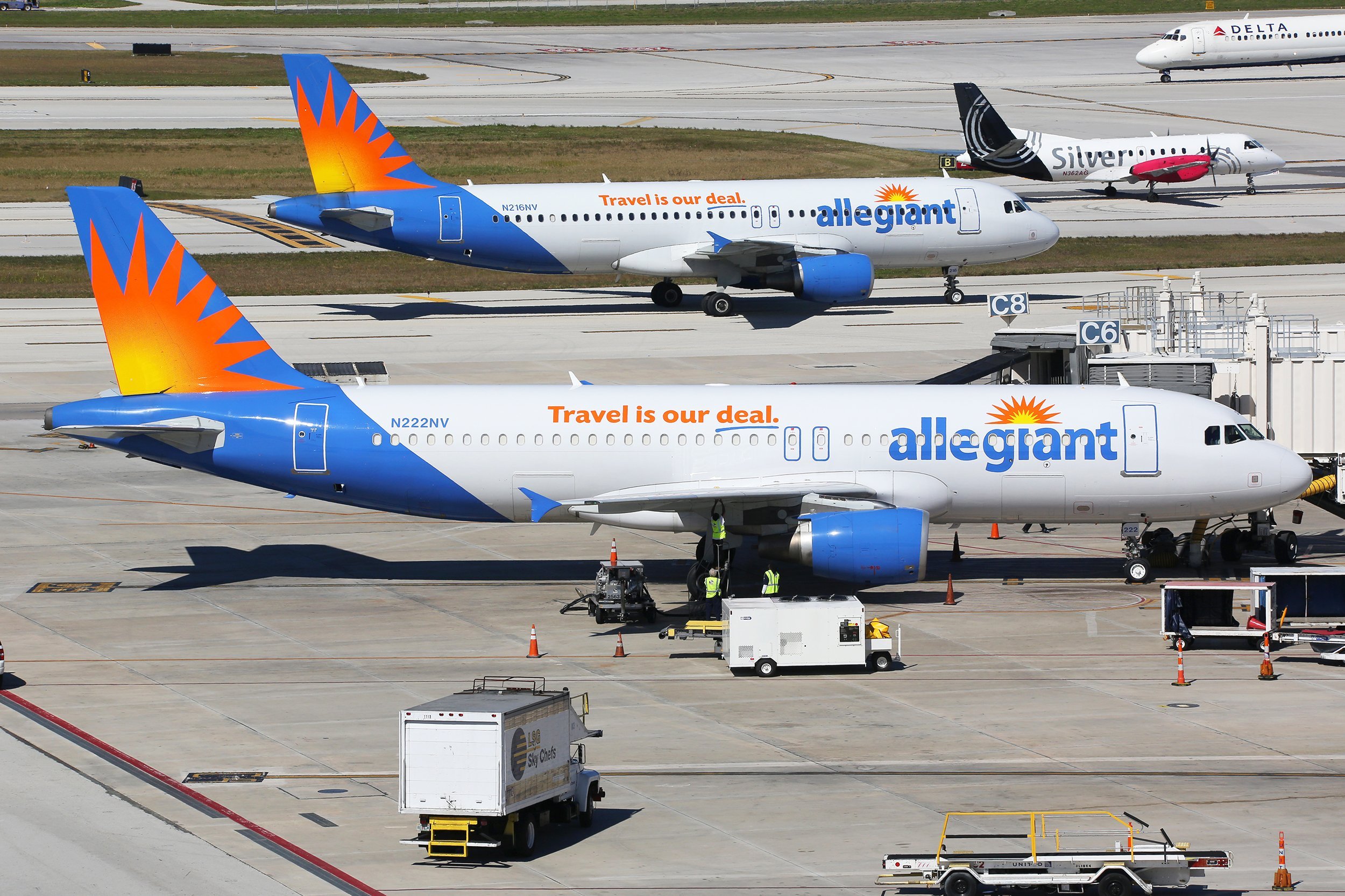 Allegiant Air Airbus A320 airplanes at airport