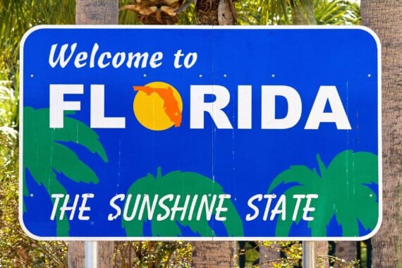 Welcome To Florida Sign