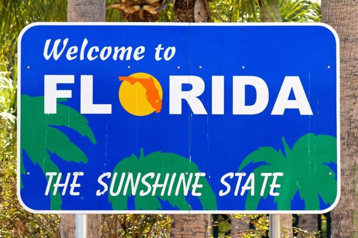 Welcome To Florida Sign