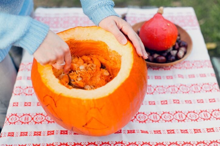 Carving pumpkin