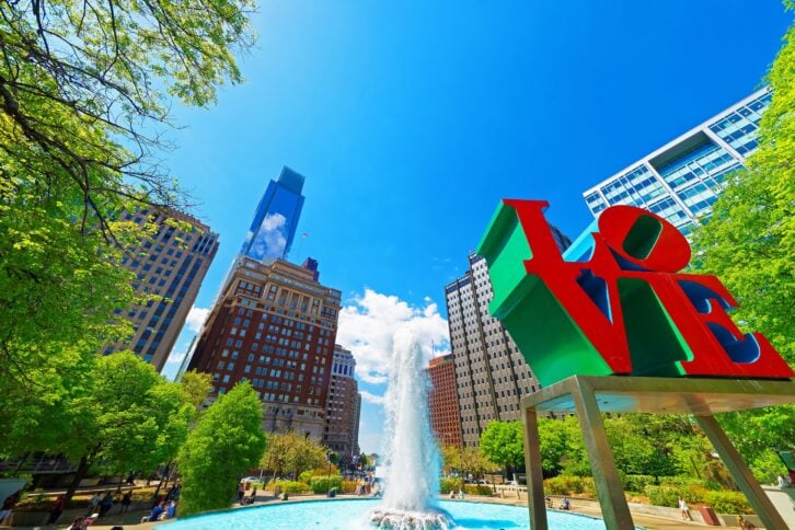 Love sculpture in the Love Park in Philadelphia