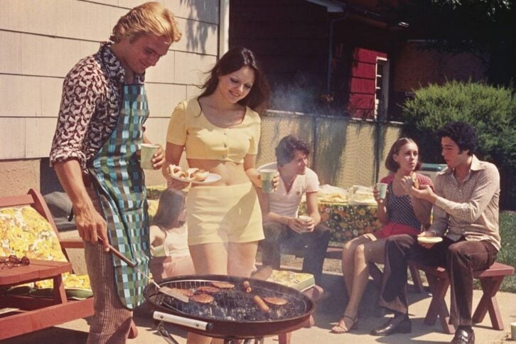 Backyard bbq in the 1970s