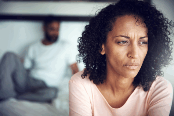 Woman ignoring her partner
