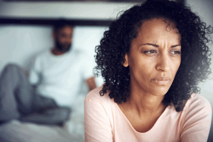 Woman ignoring her partner