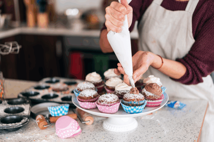 decorating cupcakes