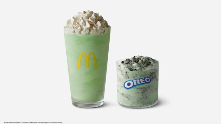 McDonald's Shamrock Shake and McFlurry