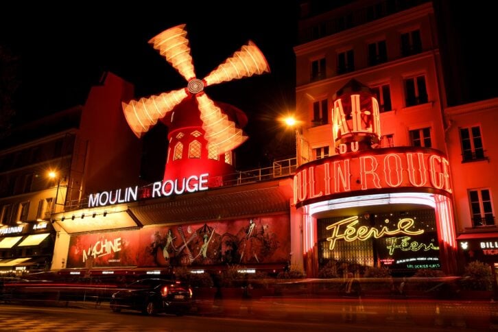 General view of atmosphere is seen at Le Moulin Rouge on October 02, 2019 in Paris, France. 