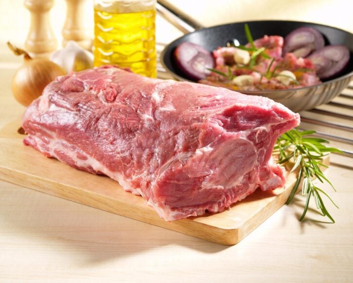 pork shoulder on table