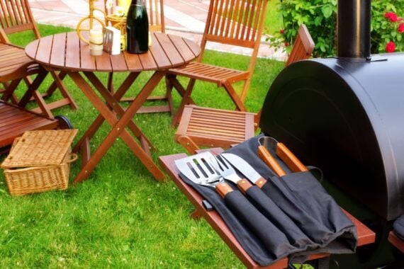 BBQ summer garden party scene