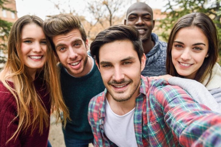 group of college kids