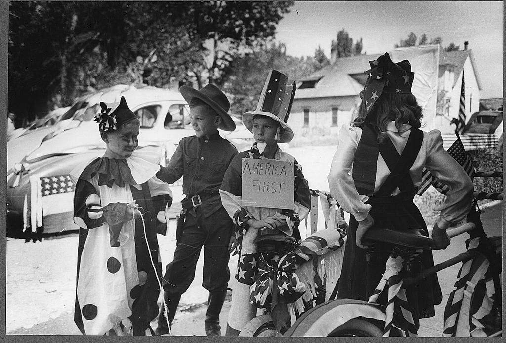 1941 - 4th of July bicyclists in a parade in Vale, Oregon