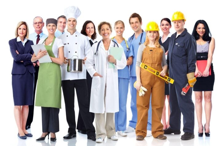 group of people in different professions