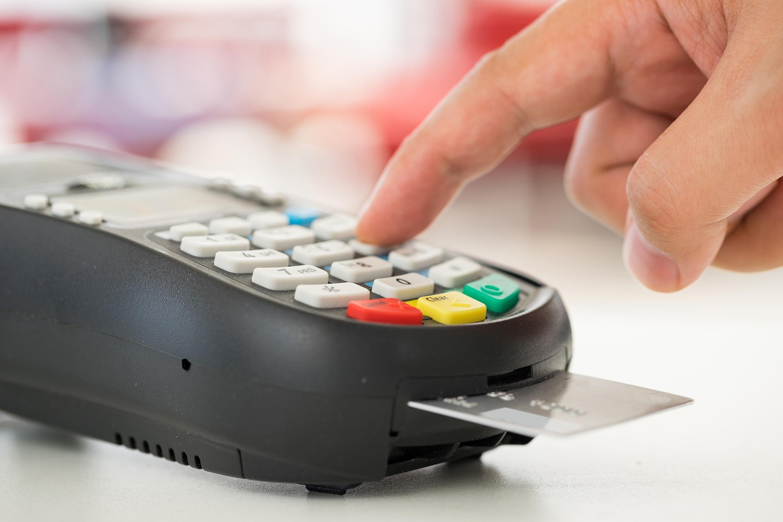 credit card in charger machine