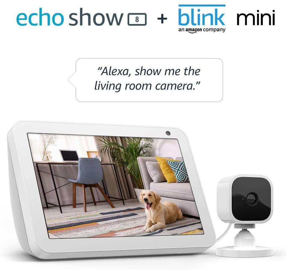 Echo Show 8 and Blink Mini Indoor Camera