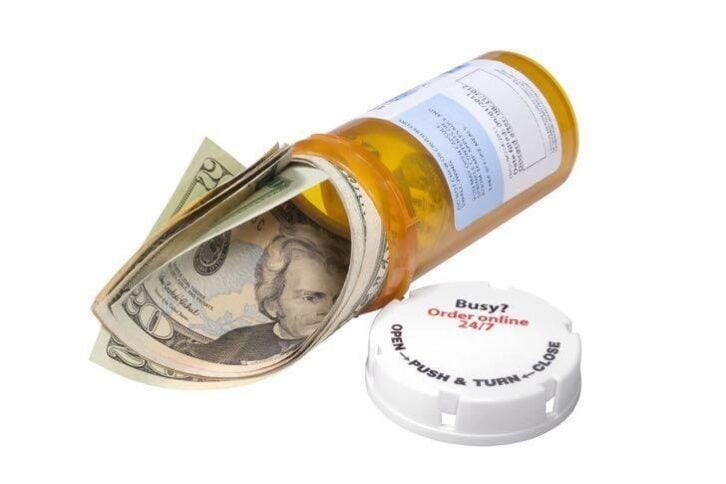 money coming out of rx bottle
