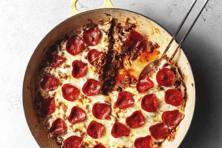 Keto Meat Lovers Pizza Casserole
