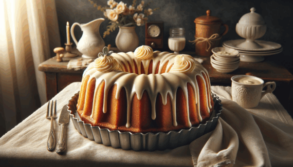 AI-generated image of a vanilla Bundt cake