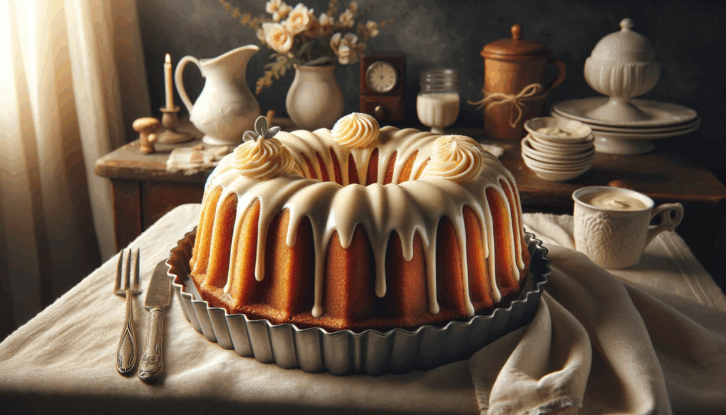 AI-generated image of a vanilla Bundt cake