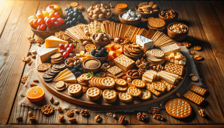 AI-generated image of an assortment of crackers