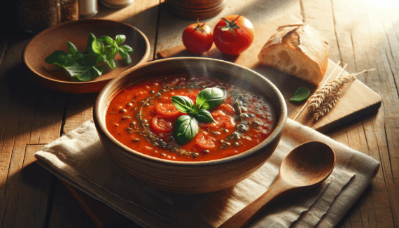 AI-generated image of a tomato soup