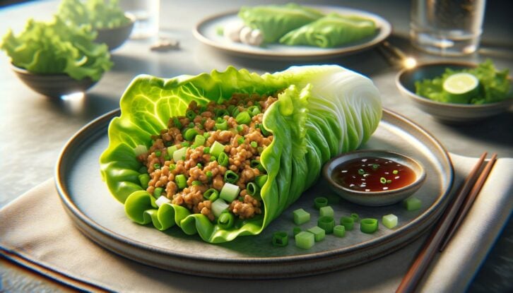 AI-generated image of a lettuce wrap