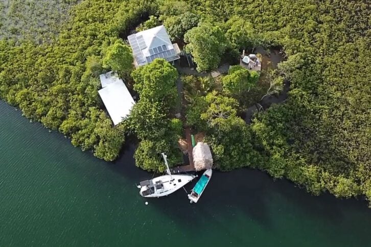 Aerial of Isla Carabana Sol, Panama