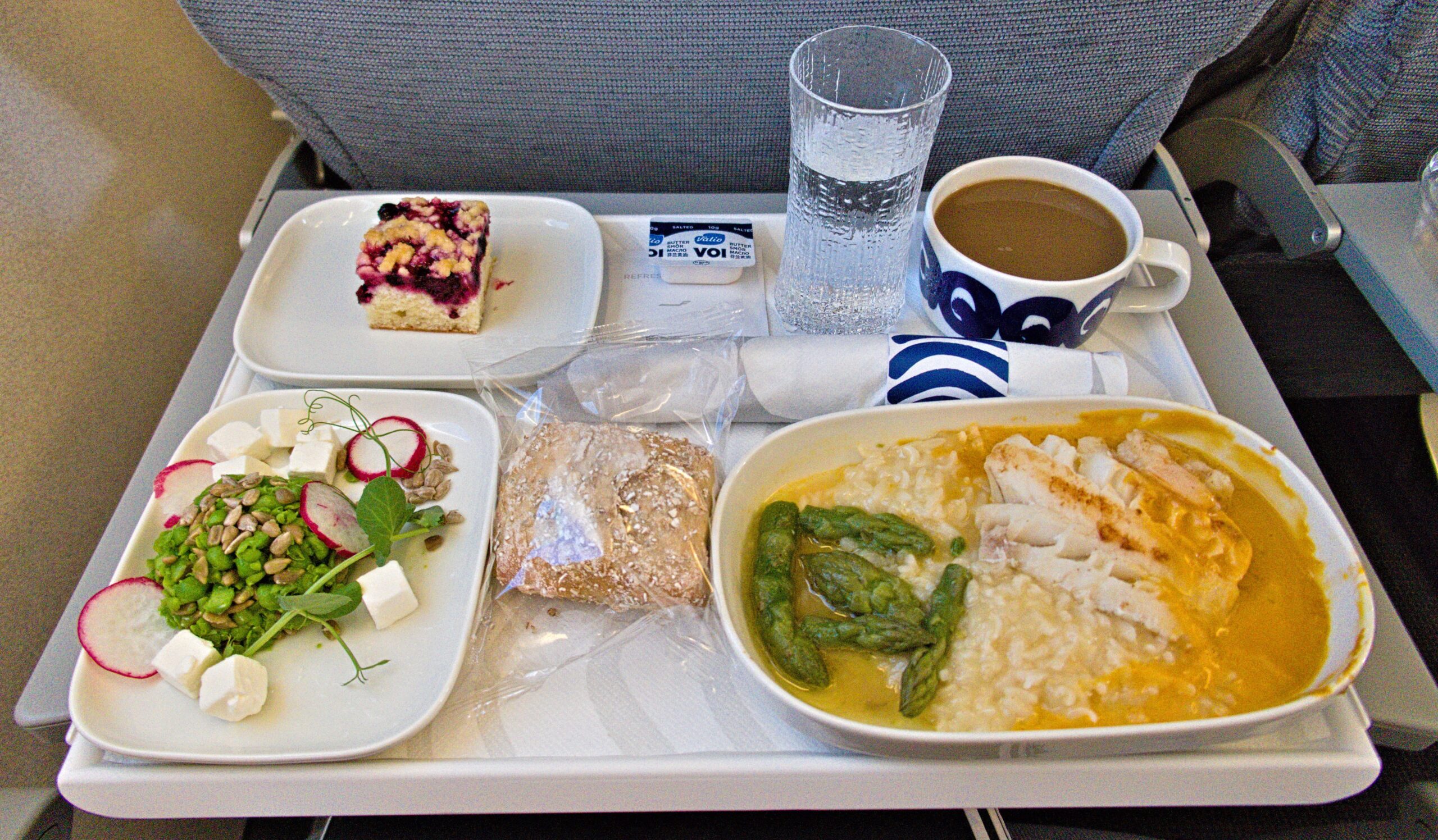 Food inside Embraer 190 operated by Norra/Finnair.