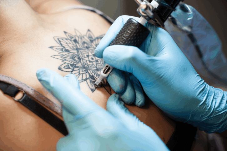getting a tattoo