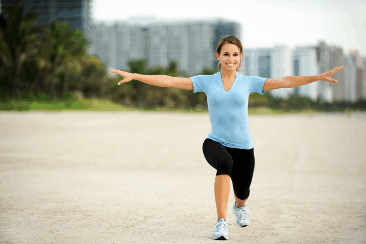 Woman exercising outside