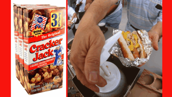 The Surprising History of Your Favorite Ballpark Foods, like Cracker Jack and hot dogs