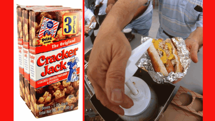 The Surprising History of Your Favorite Ballpark Foods, like Cracker Jack and hot dogs