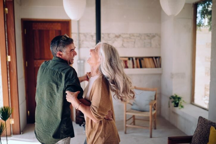 Older couple dancing