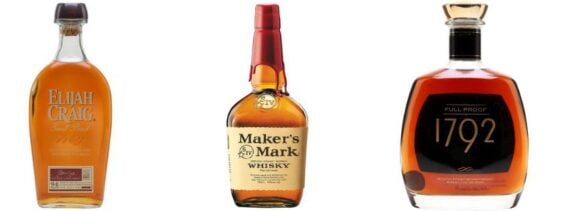 three bottles of bourbon