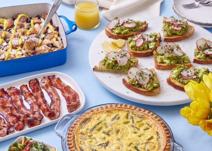 Assorted brunch items on display