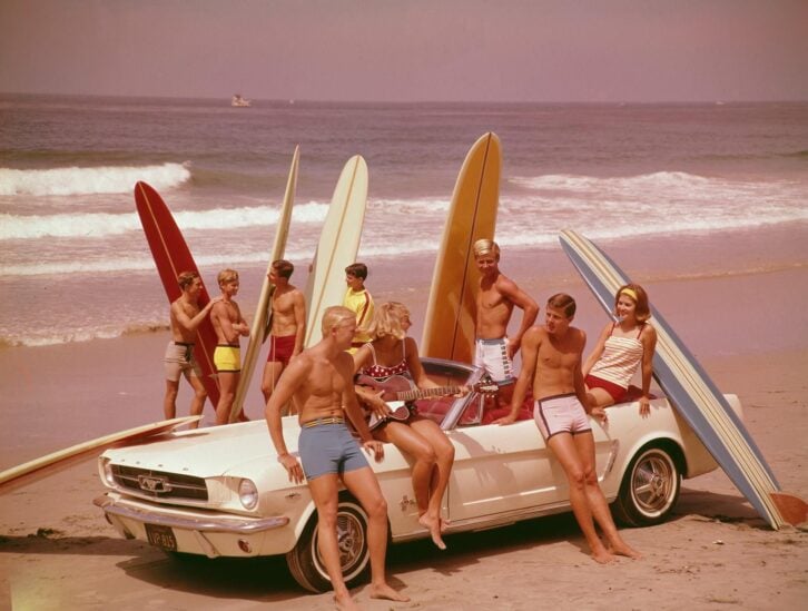 Hanging out on a Californian beach, 1965.