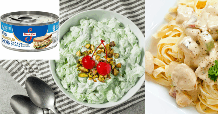Can of Chicken With Lime Jello Chicken and Canned Chicken Alfredo