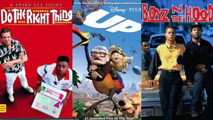three movie posters