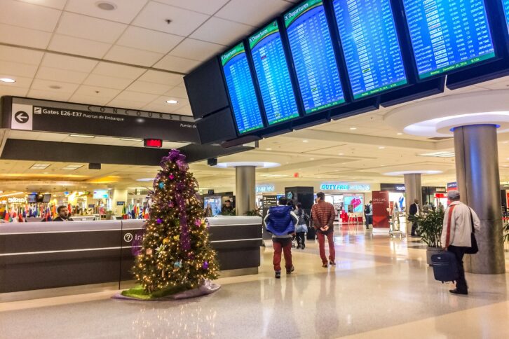 Airport during Christmas
