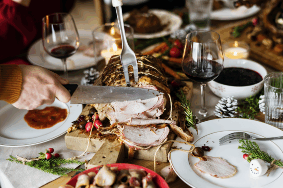 Christmas dinner table