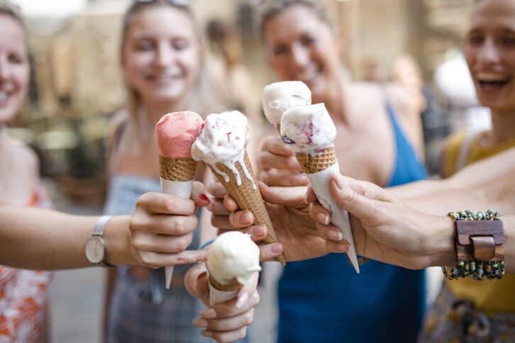 Women holding ice cream