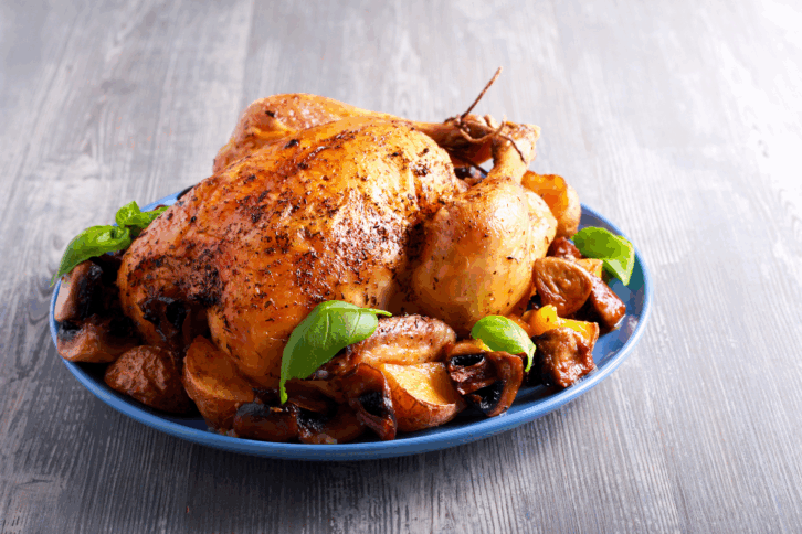 Whole roasted chicken