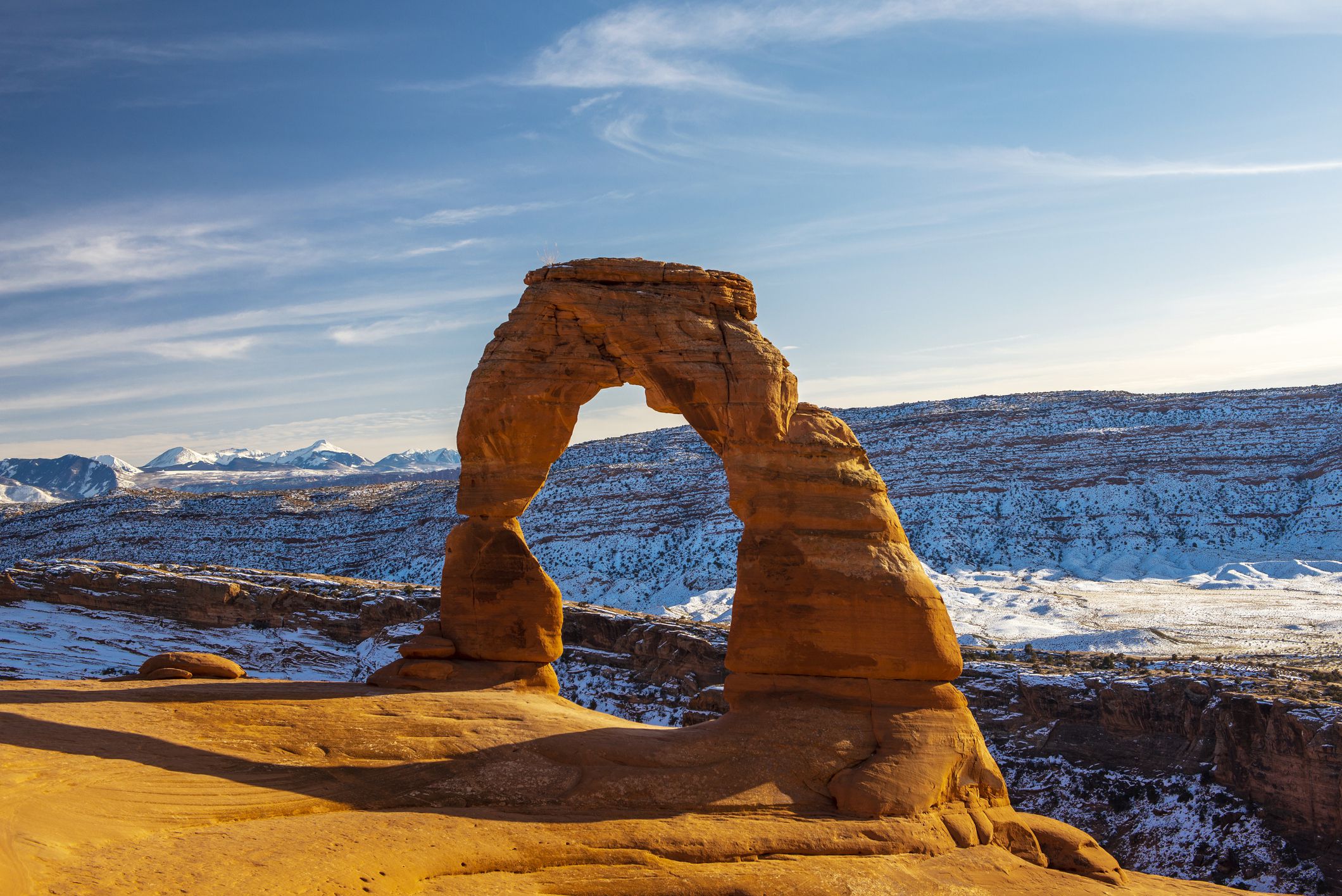 A photo of Delicate Arch in Arches National Park near Moab Utah USA