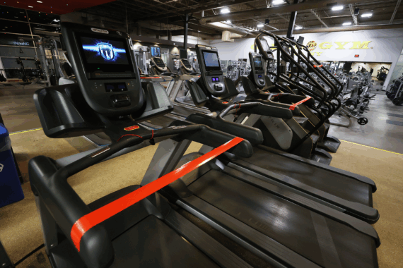 The Weight Room remains empty at Gold's Gym Islip