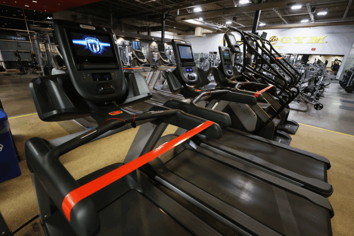 The Weight Room remains empty at Gold's Gym Islip