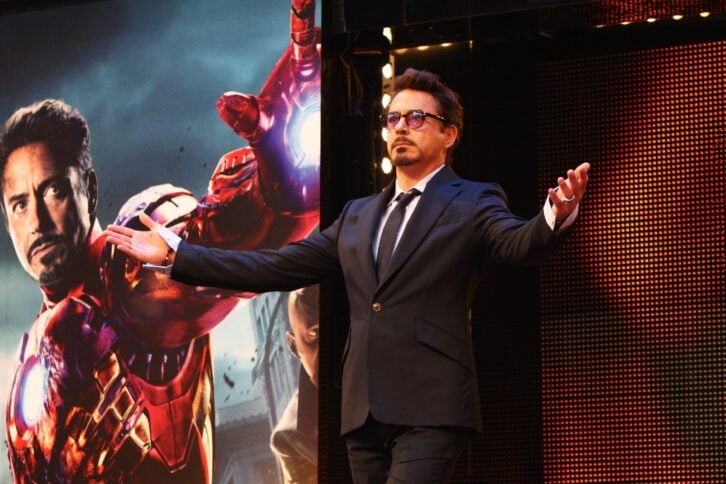 Robert Downey Jr attends the European premiere of Marvel's 'Avengers Ensemble' at The Vue Westfield