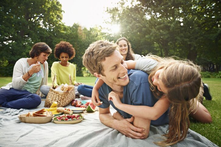 family having picnic in the park
