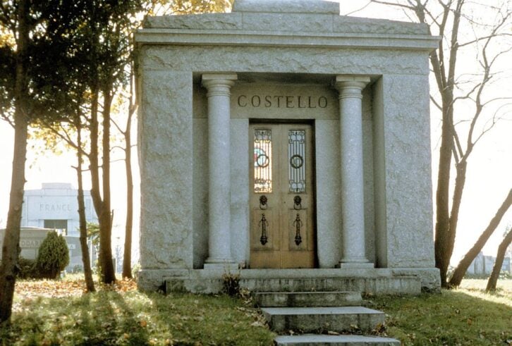 Grave site of Frank Costello at St. Michael's Cemetery circa 1981 in East Elmhurst, Queens.